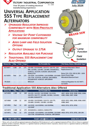 UNIVERSAL APPLICATION 555 TYPE REPLACEMENT ALTERNATORS(Image)